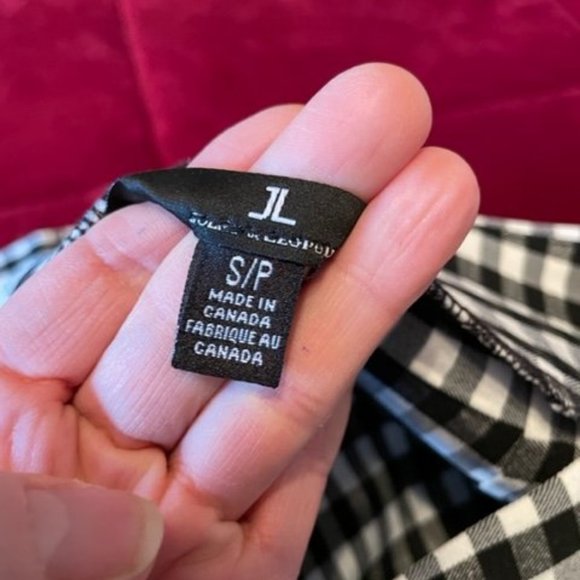 NWOT Jules&Leopold Skirt Check Ginham Black White Midi Stretch Size S - Picture 4 of 4